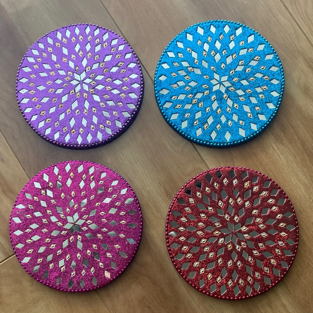 Colorful Beaded Coasters Set
